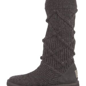 UGG Gray Winter Knit Boots‎